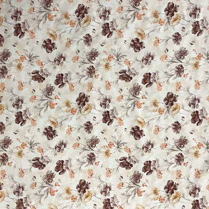 Wachstuch Tischdecke beige Mohn
