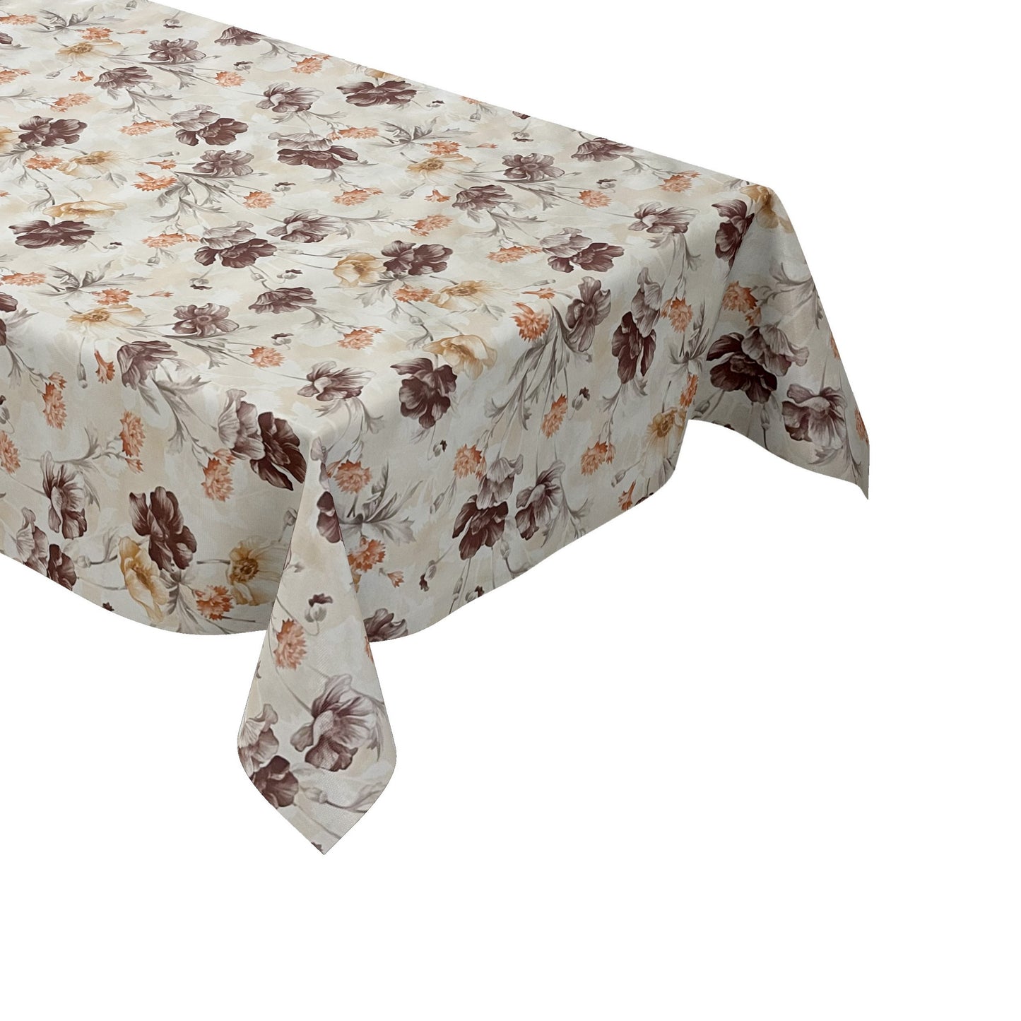 Wachstuch Tischdecke beige Mohn