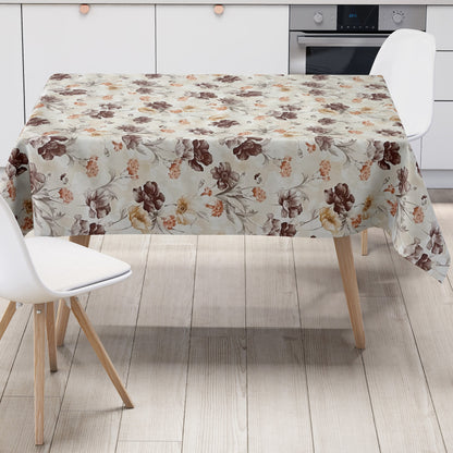 Wachstuch Tischdecke beige Mohn