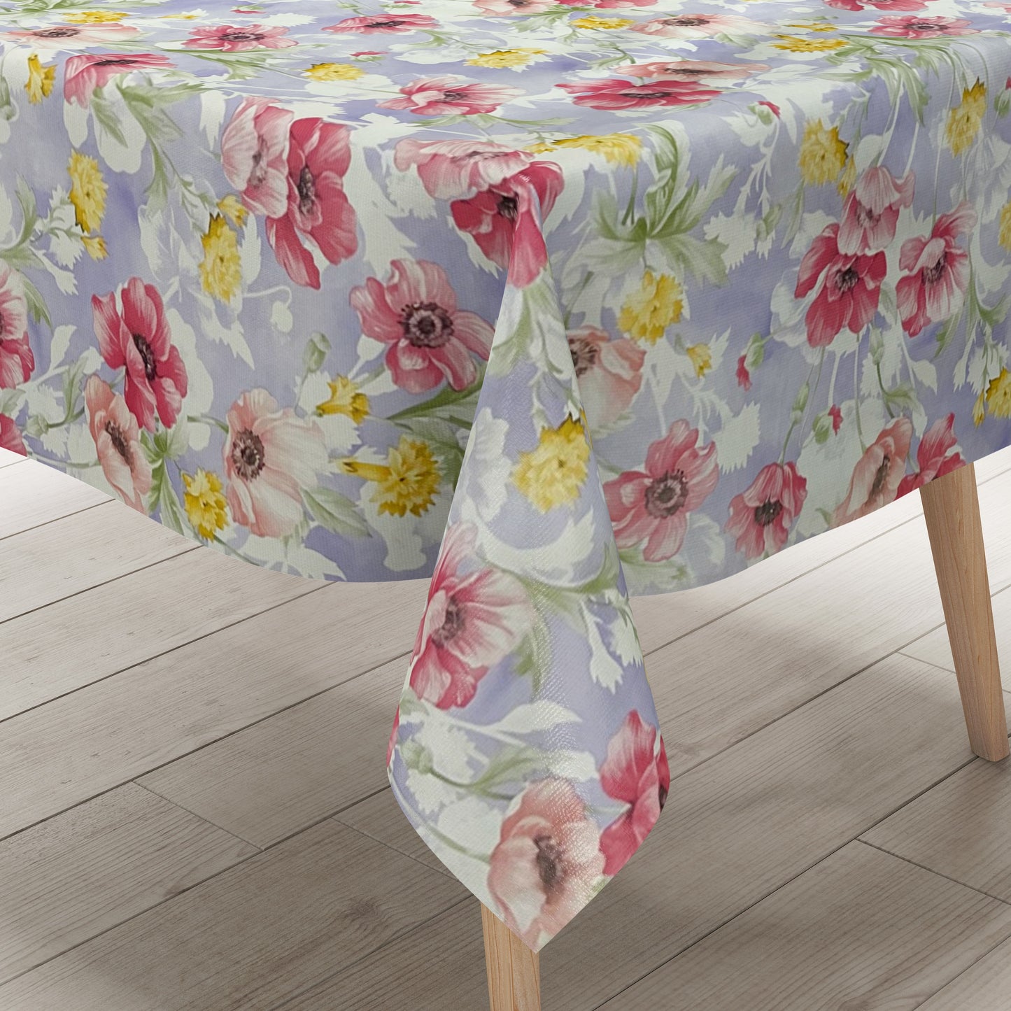 Wachstuch Tischdecke Mohnblumen lila Flieder