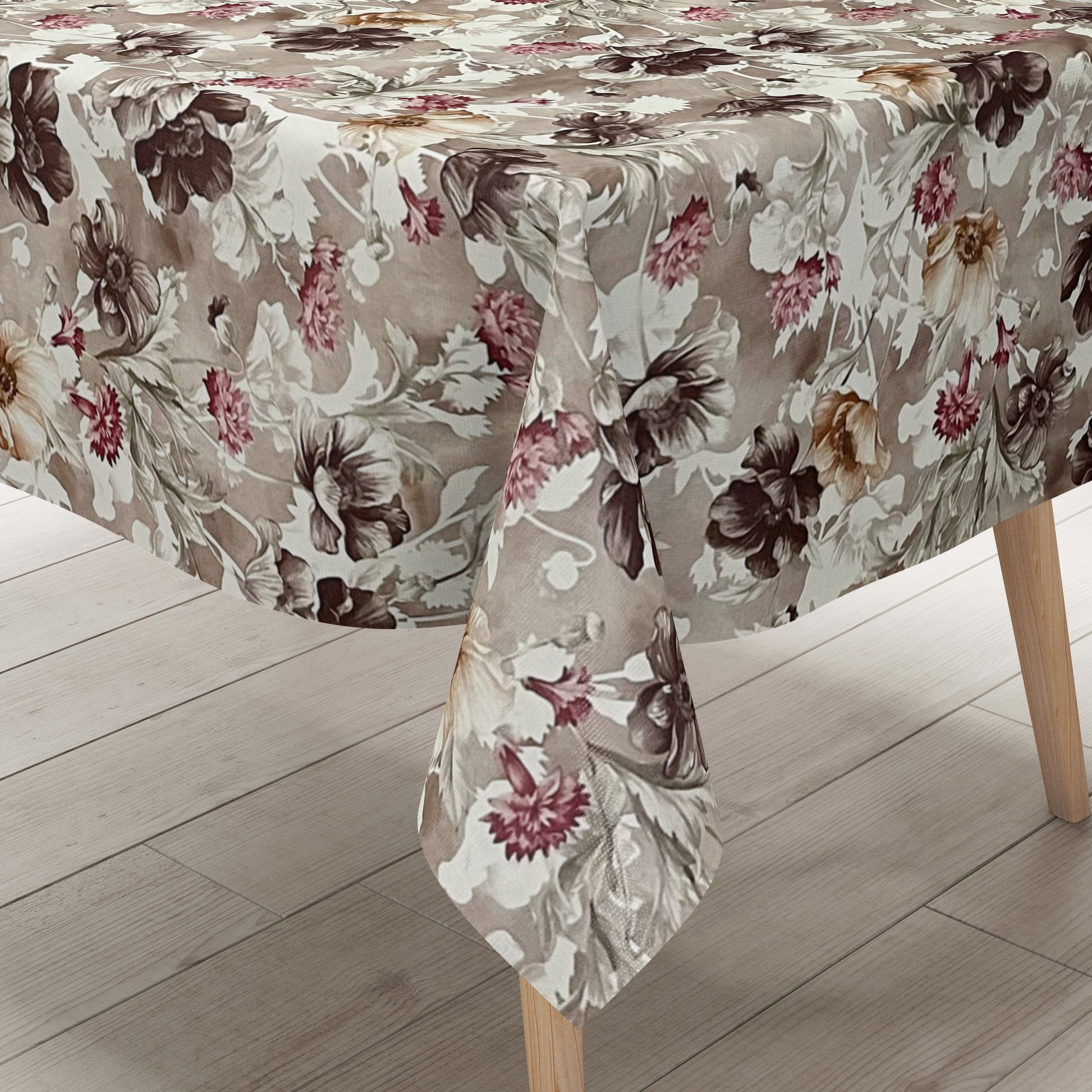 Wachstuch Tischdecke Mohnblumen altrosa