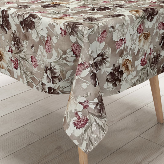 Wachstuch Tischdecke Mohnblumen altrosa