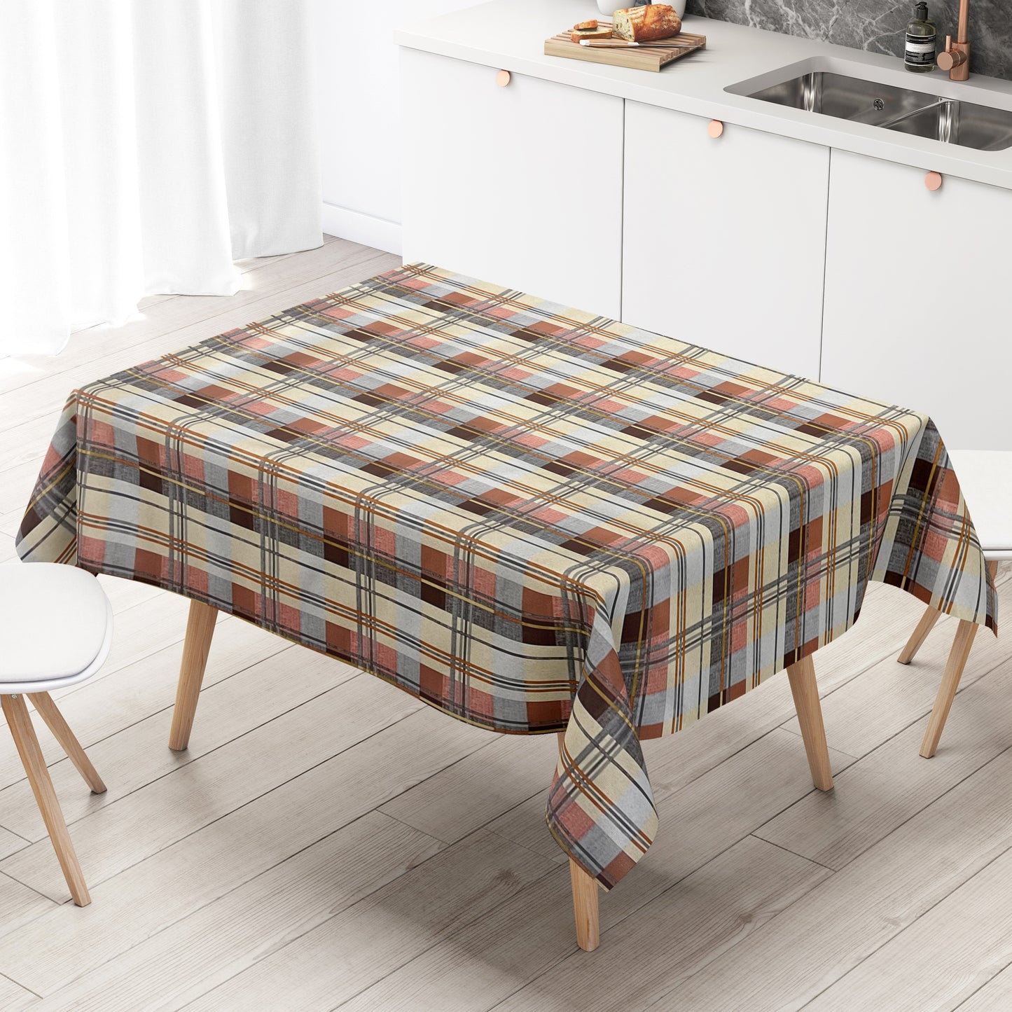 Wachstuch Tischdecke bordeaux kariert