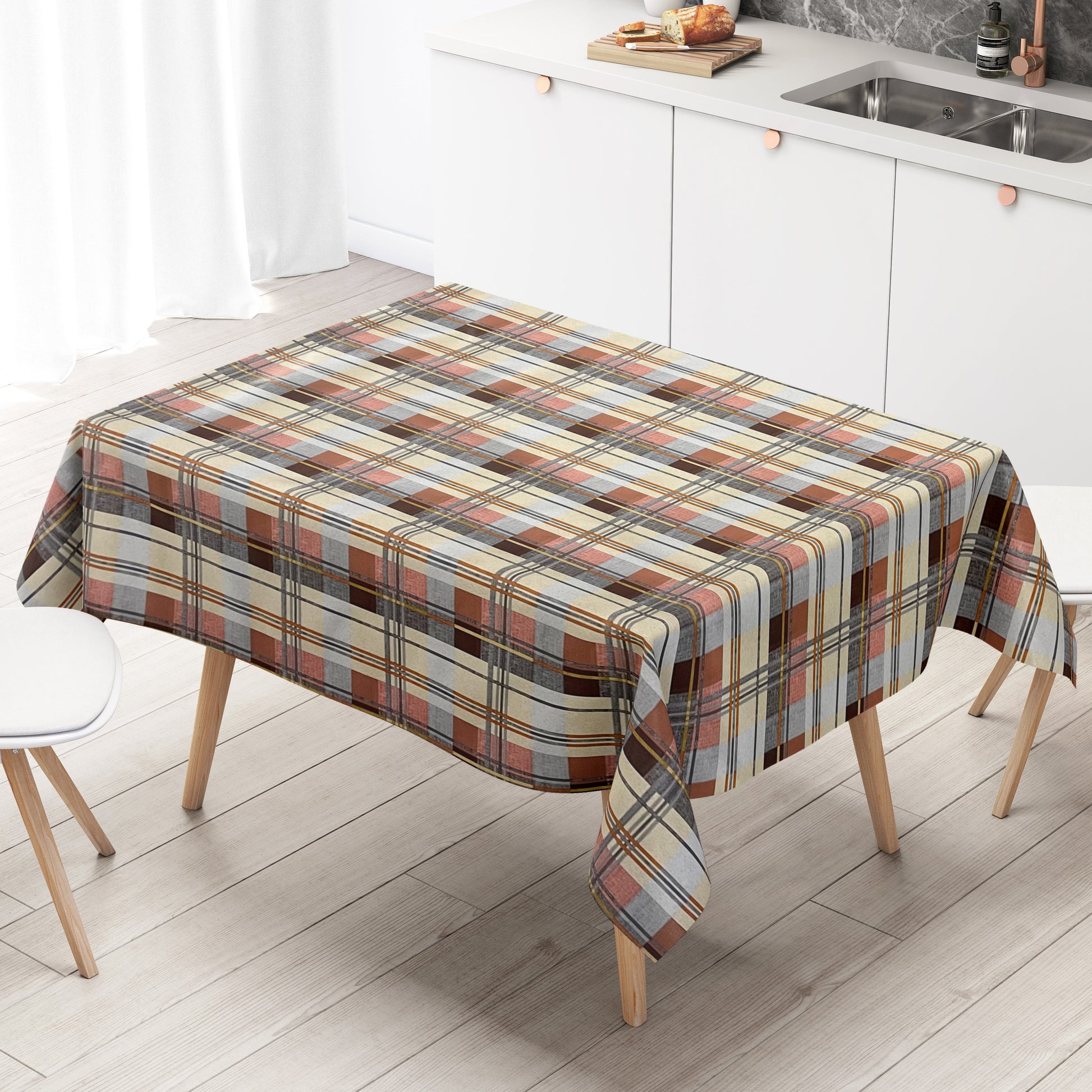 Wachstuch Tischdecke bordeaux kariert