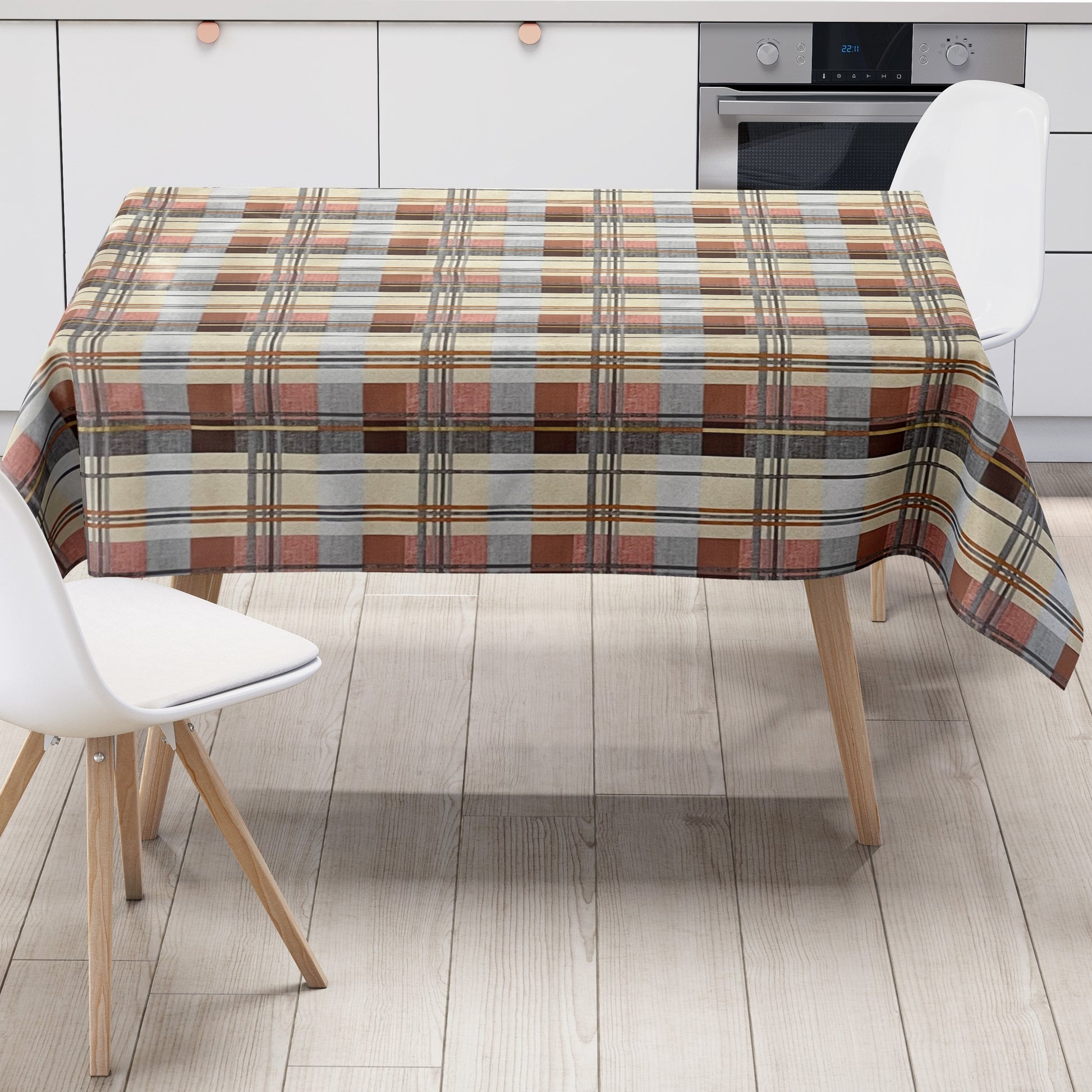 Wachstuch Tischdecke bordeaux kariert