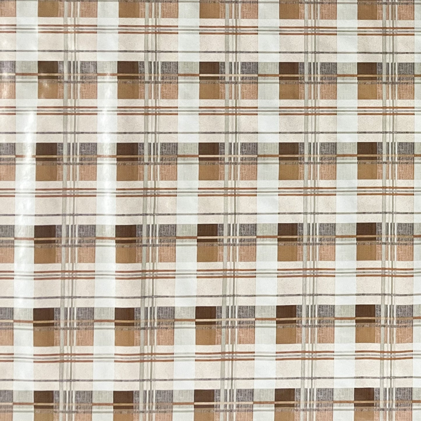 Wachstuch Tischdecke kariert braun beige