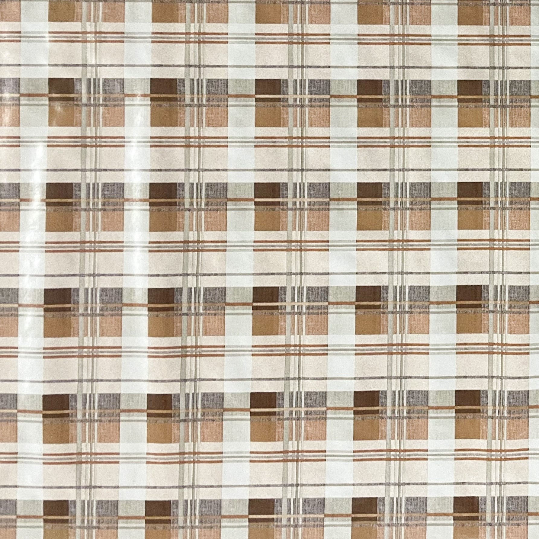 Wachstuch Tischdecke kariert braun beige