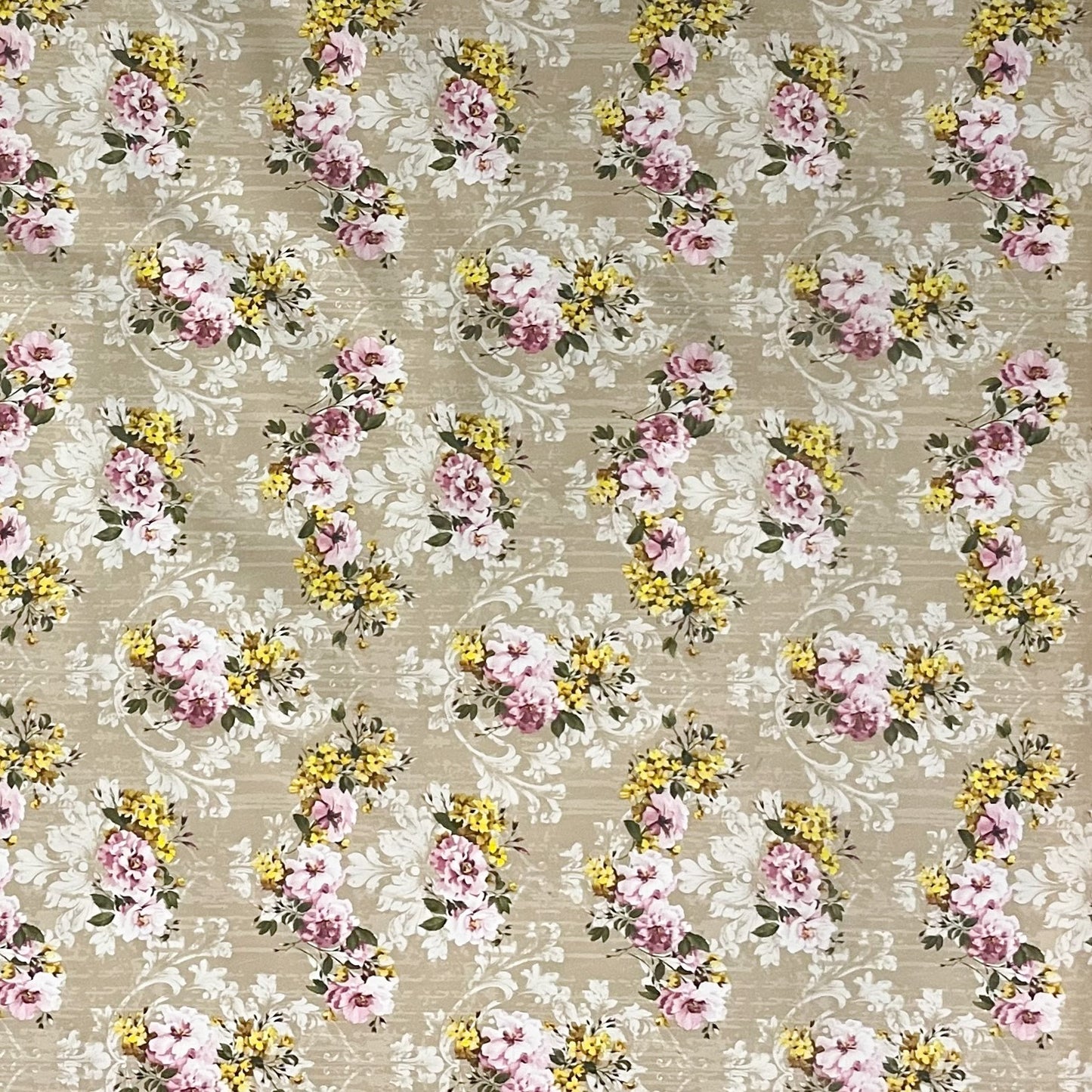 Wachstuch Tischdecke beige Rosen Blüten