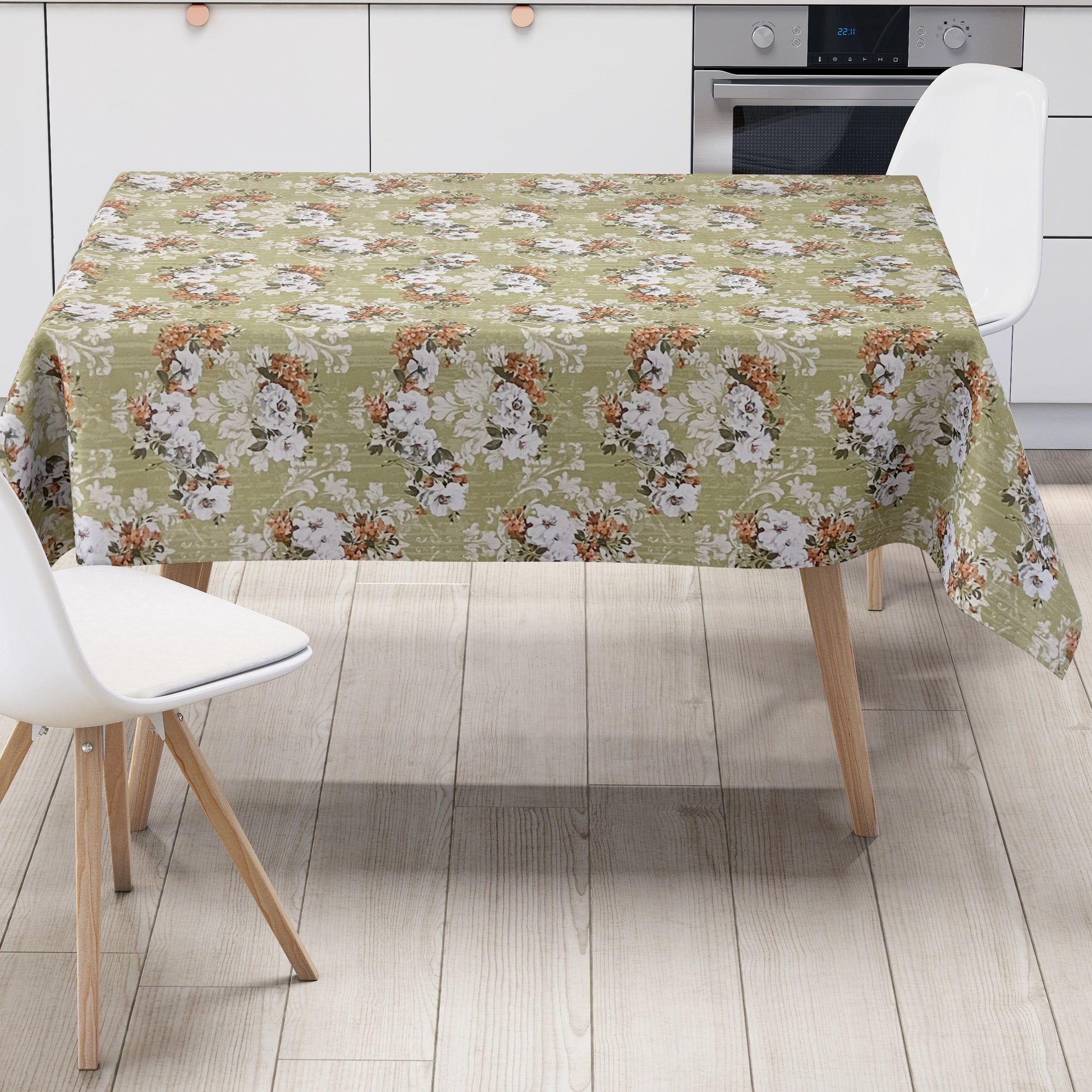 PVC Tischdecke rosen hellgrün Wachstuch