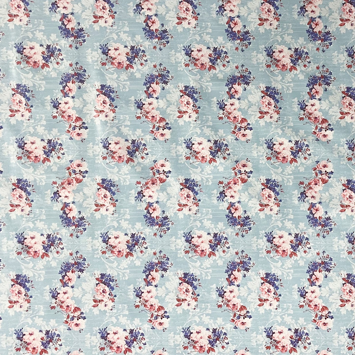 Wachstuchtischdecke Rosen hellblau