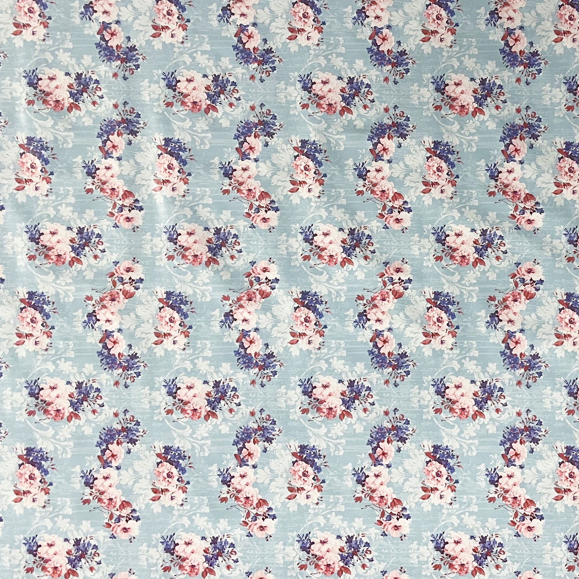 Wachstuchtischdecke Rosen hellblau