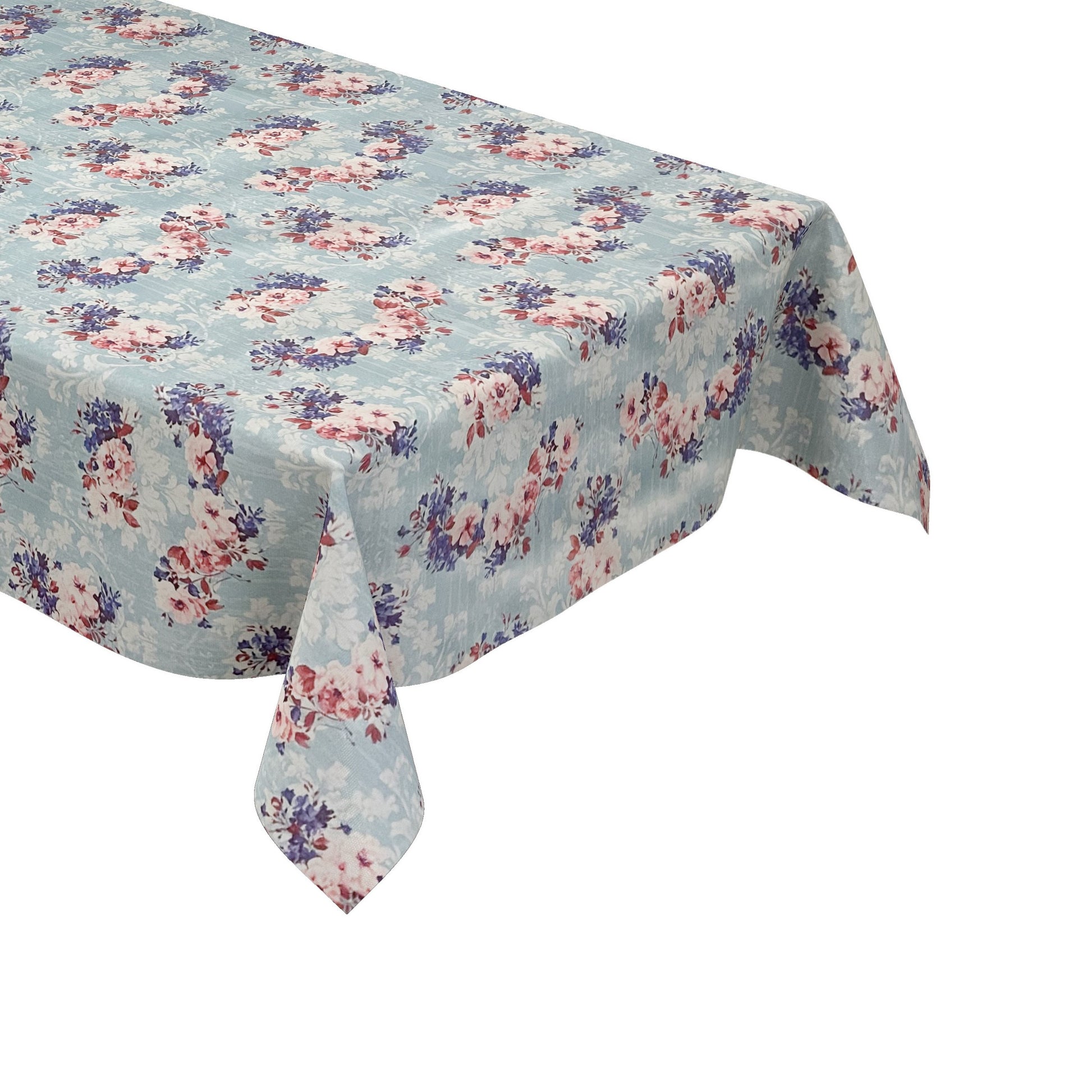 Wachstuchtischdecke Rosen hellblau