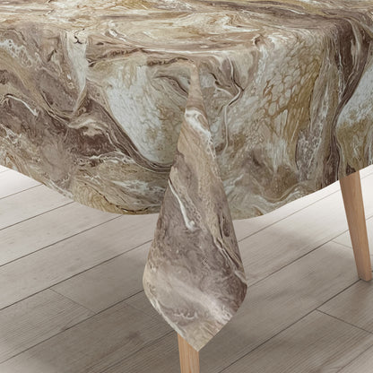 Wachstuchdecke marmoriert beige braun