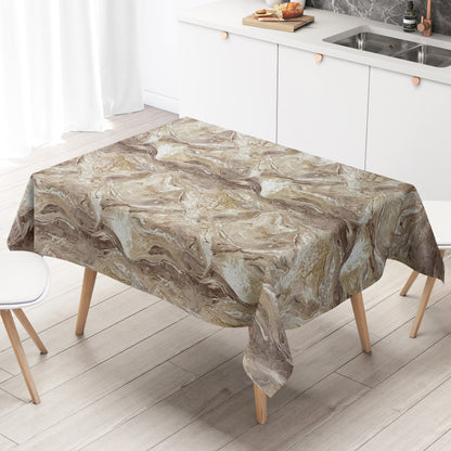 Wachstuchdecke marmoriert beige braun