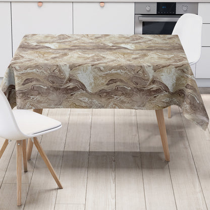 Wachstuchdecke marmoriert beige braun