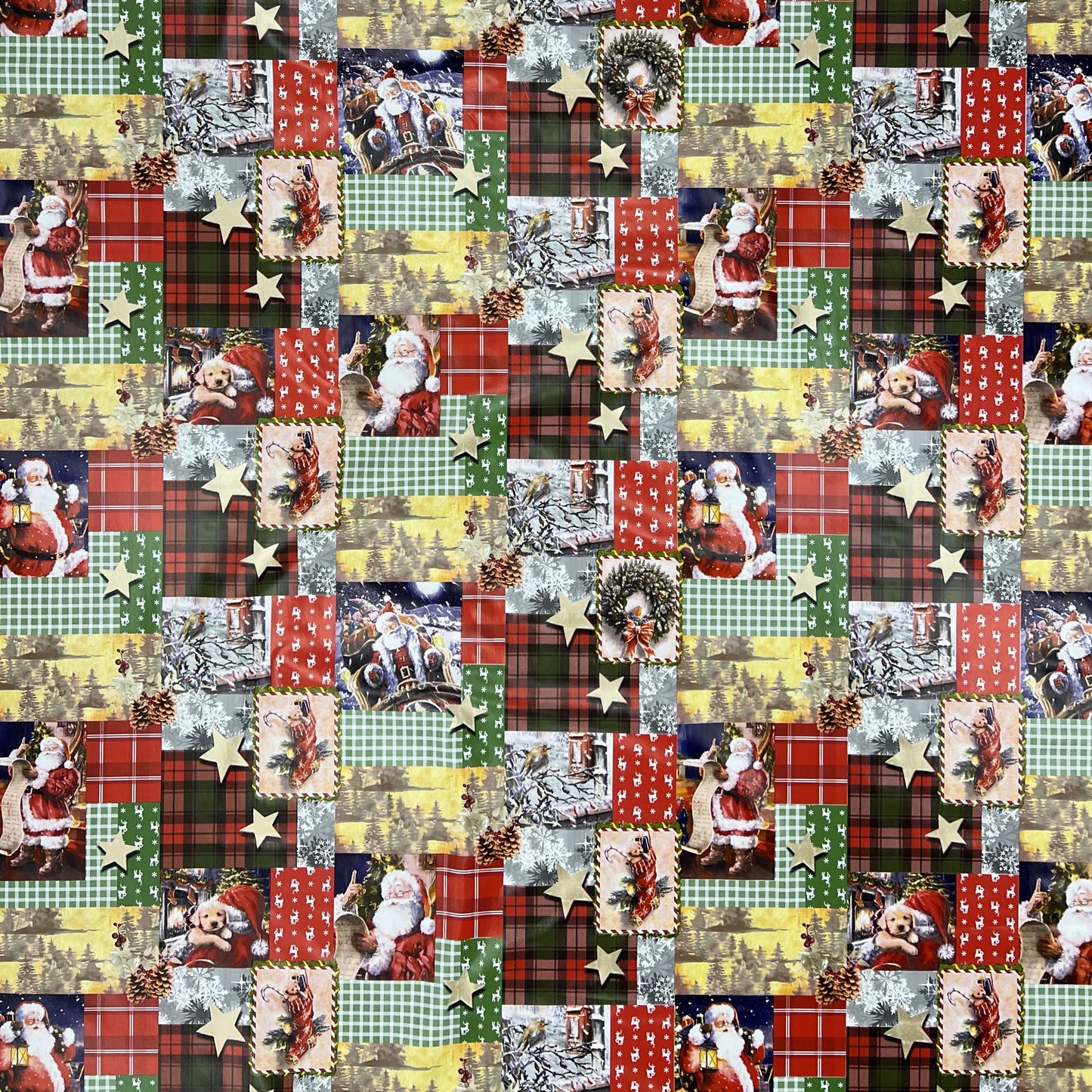 KEVKUS Wachstuch Tischdecke Weihnachten 01655-00 Patchwork kariert eckig rund oval