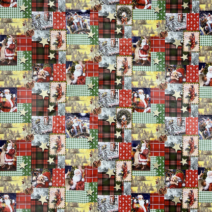 KEVKUS Wachstuch Tischdecke Weihnachten 01655-00 Patchwork kariert eckig rund oval