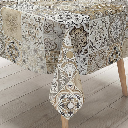 Wachstuch Tischdecke Mosaik beige grau