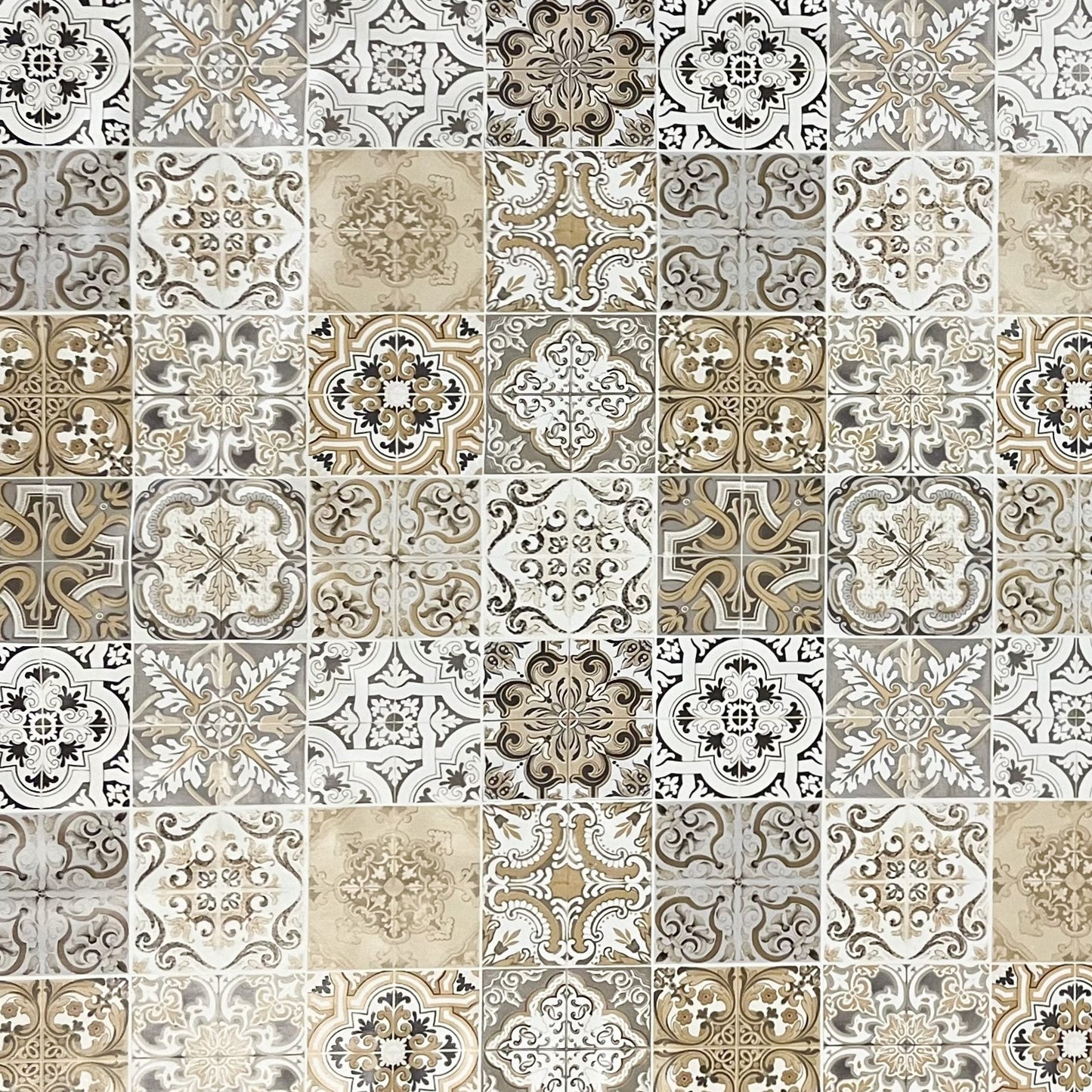 Wachstuch Tischdecke Mosaik beige grau
