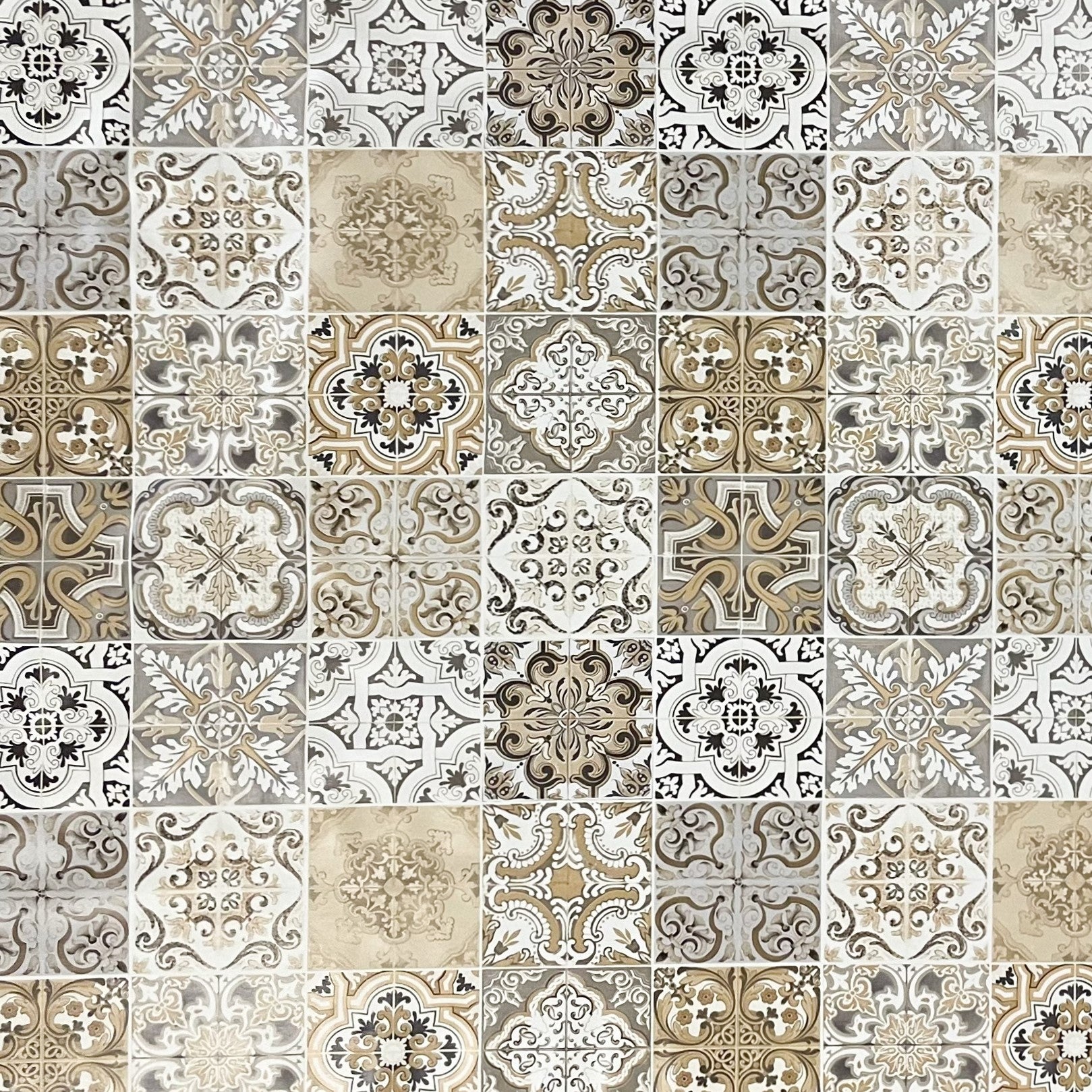 Wachstuch Tischdecke Mosaik beige grau