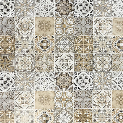 Wachstuch Tischdecke Mosaik beige grau