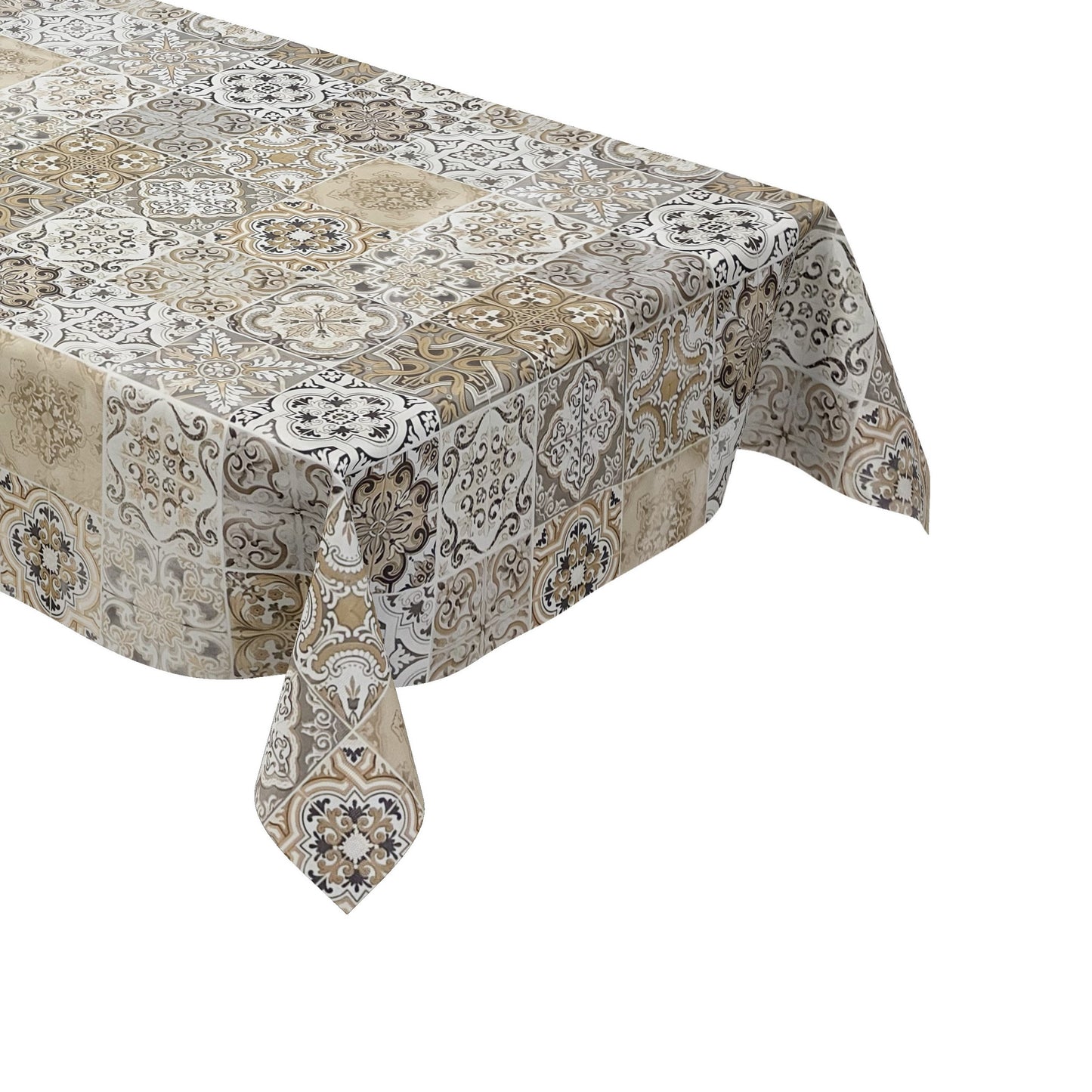Wachstuch Tischdecke Mosaik beige grau