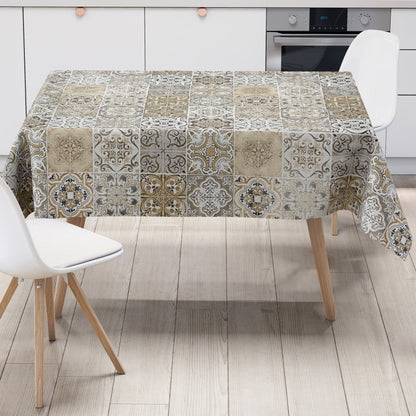 Wachstuch Tischdecke Mosaik beige grau