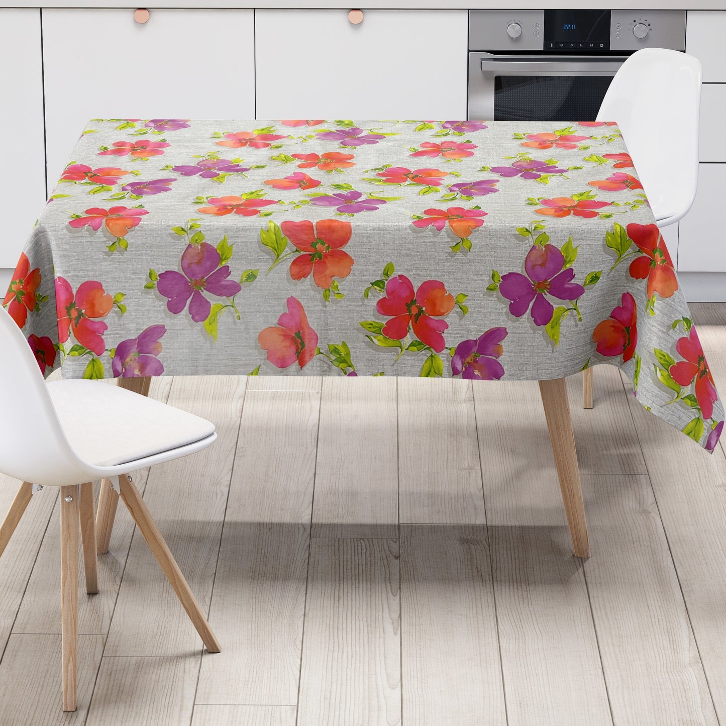 Wachstuch Tischdecke bunte Blüten