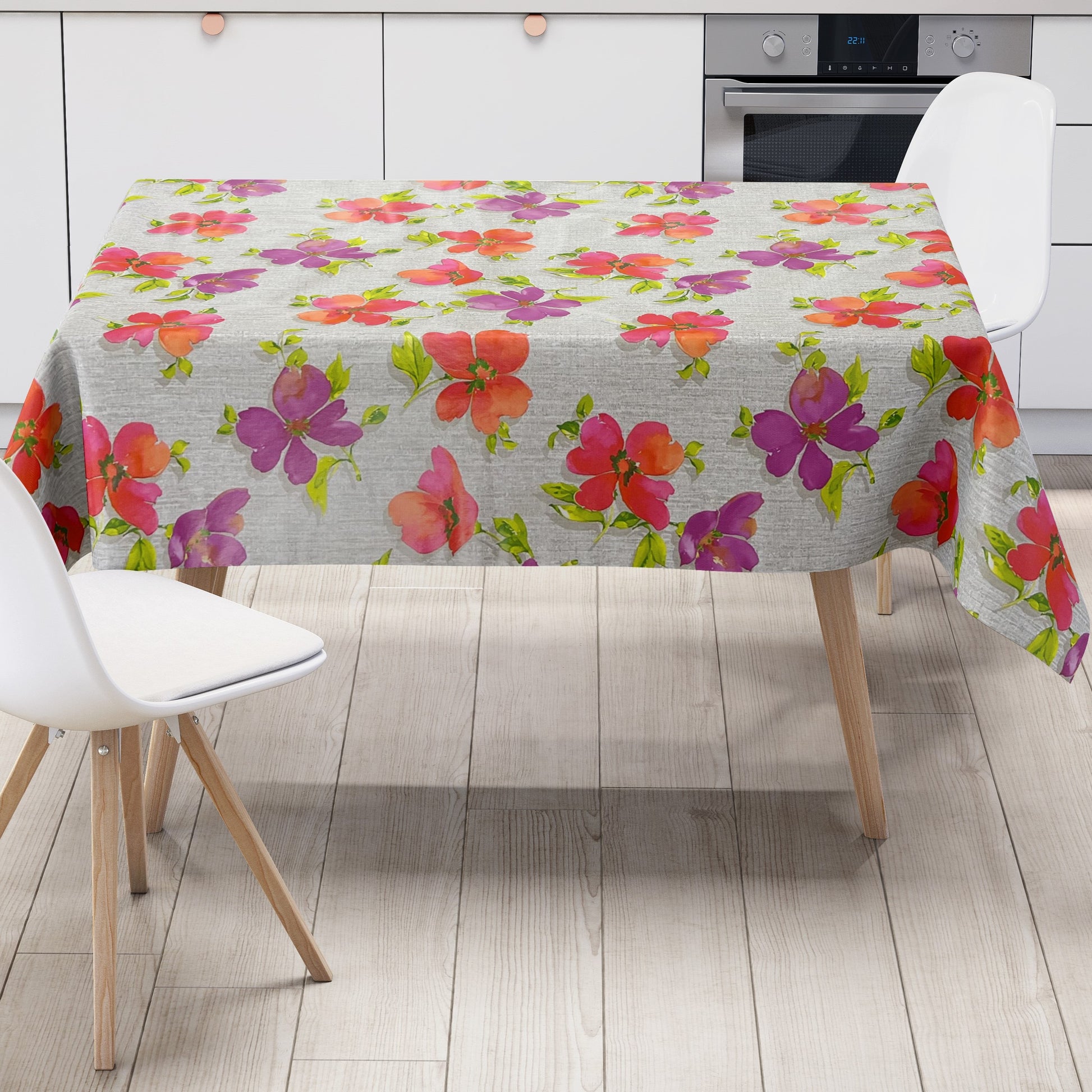 Wachstuch Tischdecke bunte Blüten