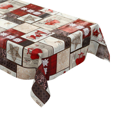 KEVKUS Wachstuch Tischdecke Weihnachten eckig rund oval rote Herzen Holz Schneeflocke kaufen