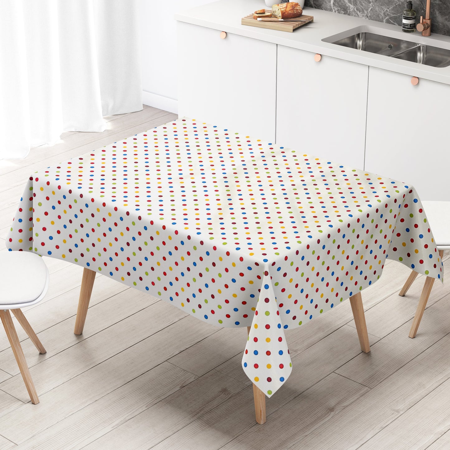 Oilcloth tablecloth sold by the meter 01301-00 Easter Easter Bunny Tulips square round oval