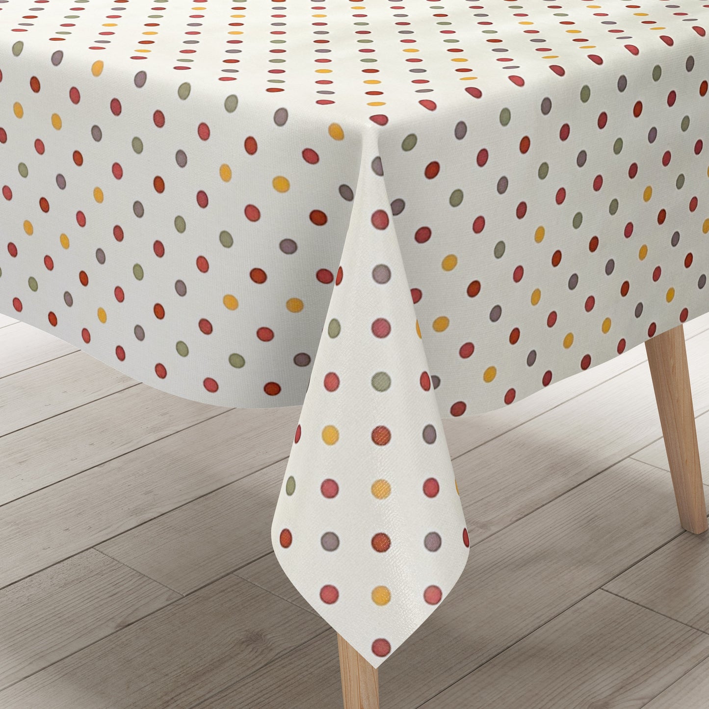 Wachstuch Tischdecke bunte Punkte