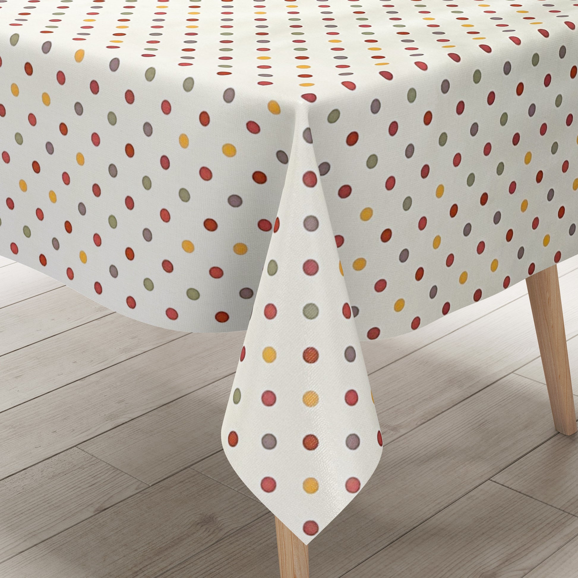 Wachstuch Tischdecke bunte Punkte