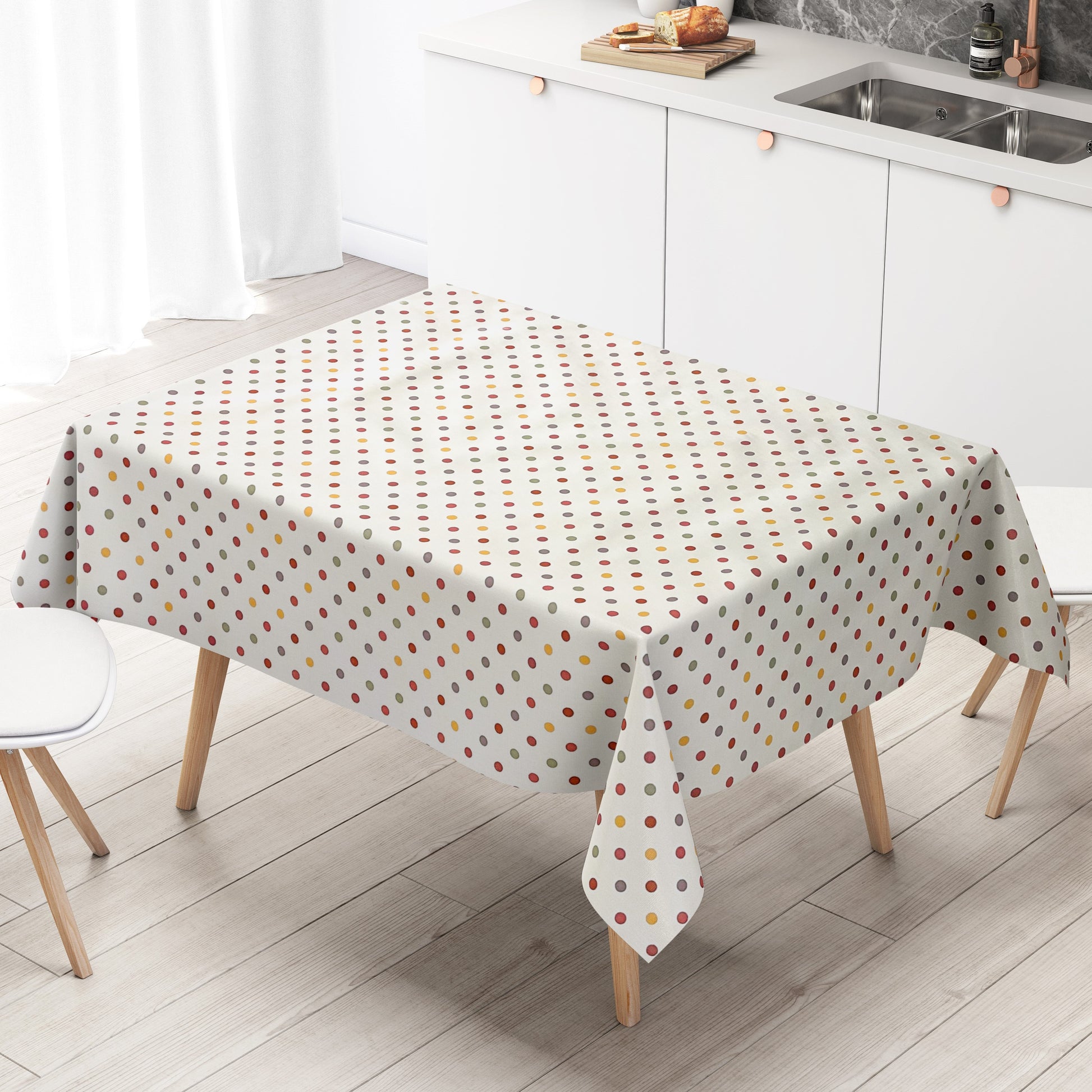 Wachstuch Tischdecke bunte Punkte