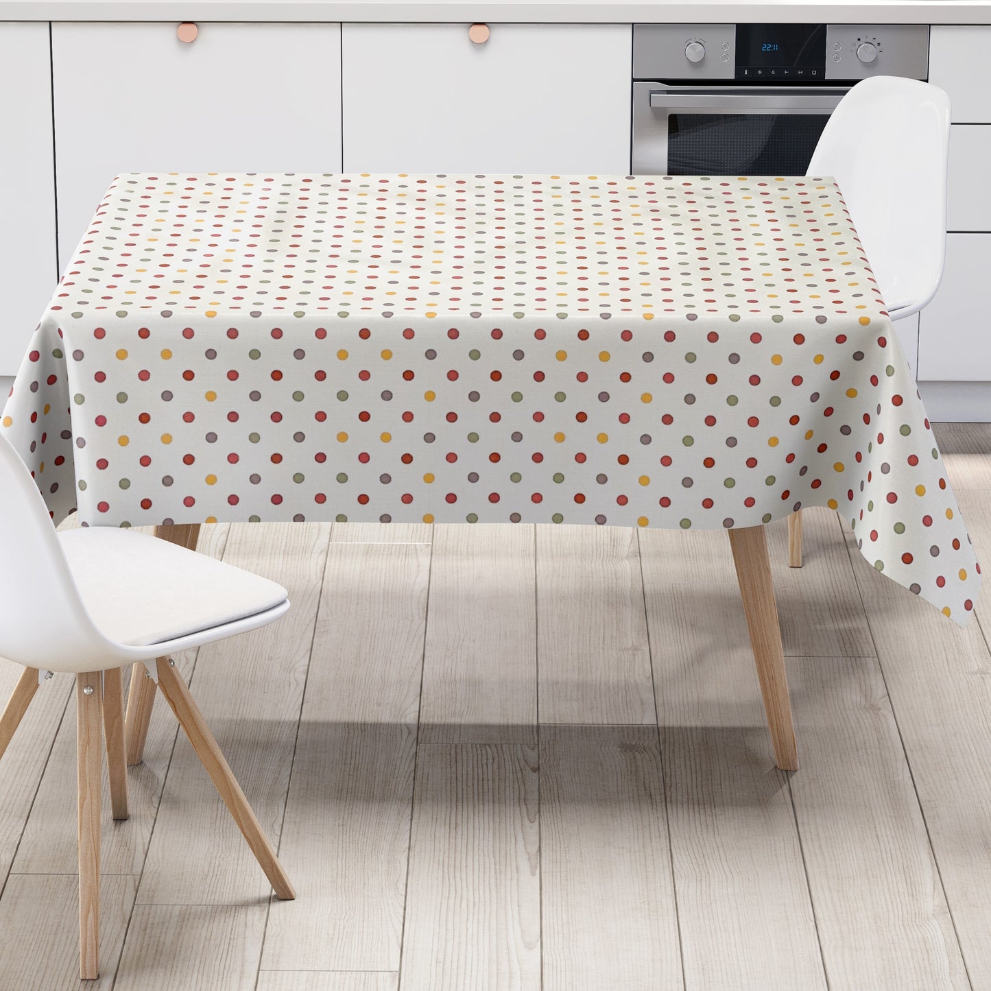 Wachstuch Tischdecke bunte Punkte