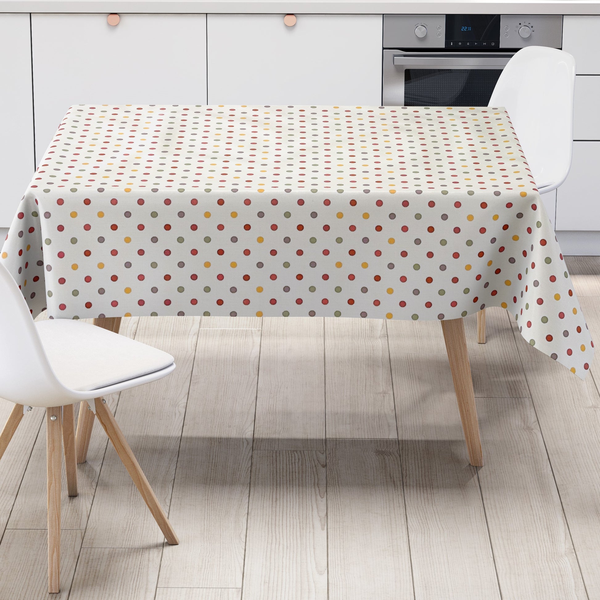 Wachstuch Tischdecke bunte Punkte