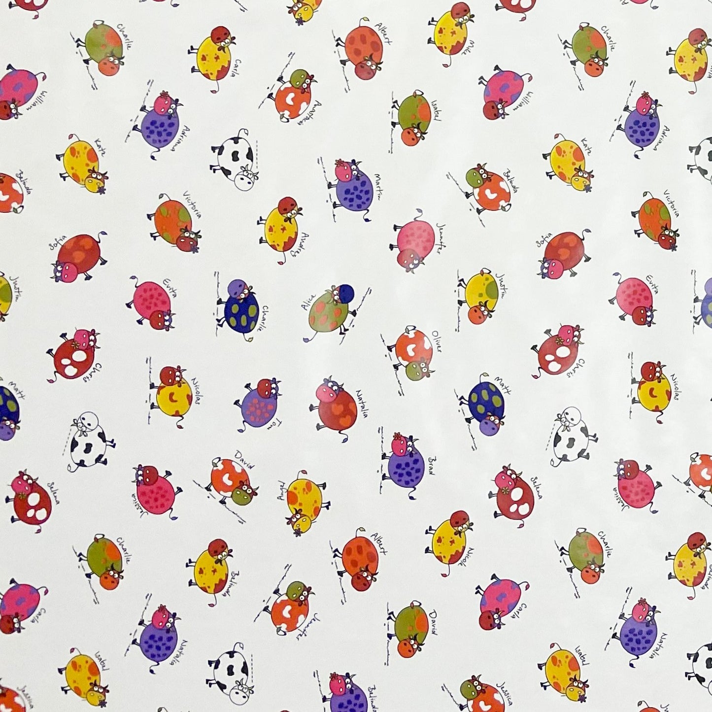 Nappe toile cirée vendue au mètre 01301-00 Pâques Lapin de Pâques Tulipes carrée ronde ovale