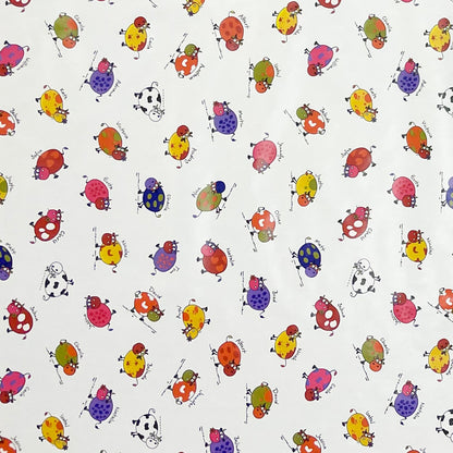 Nappe toile cirée vendue au mètre 01301-00 Pâques Lapin de Pâques Tulipes carrée ronde ovale