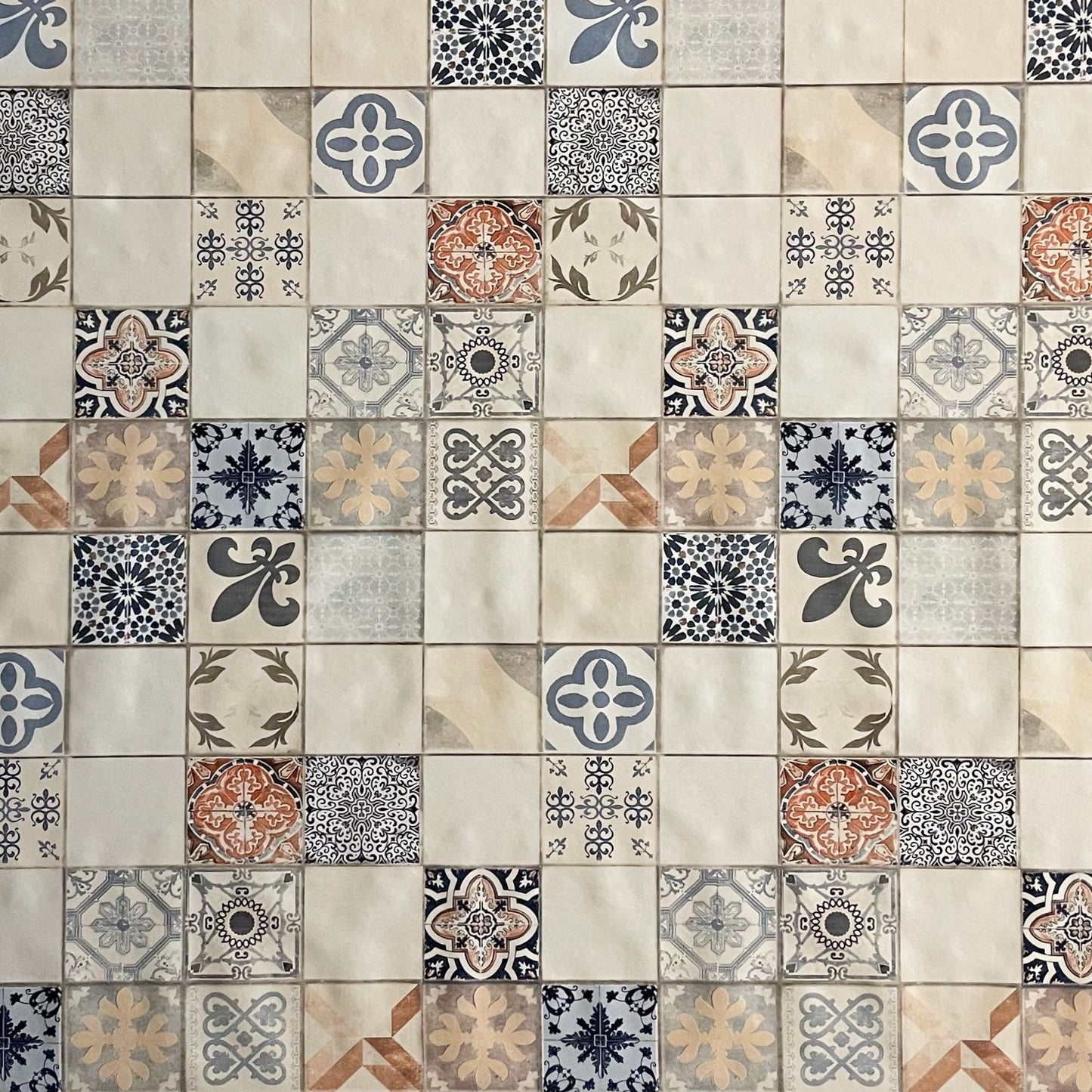 Wachstuch Tischdecke 06108-01 Mosaik Fliesen Portugal beige blau eckig rund oval