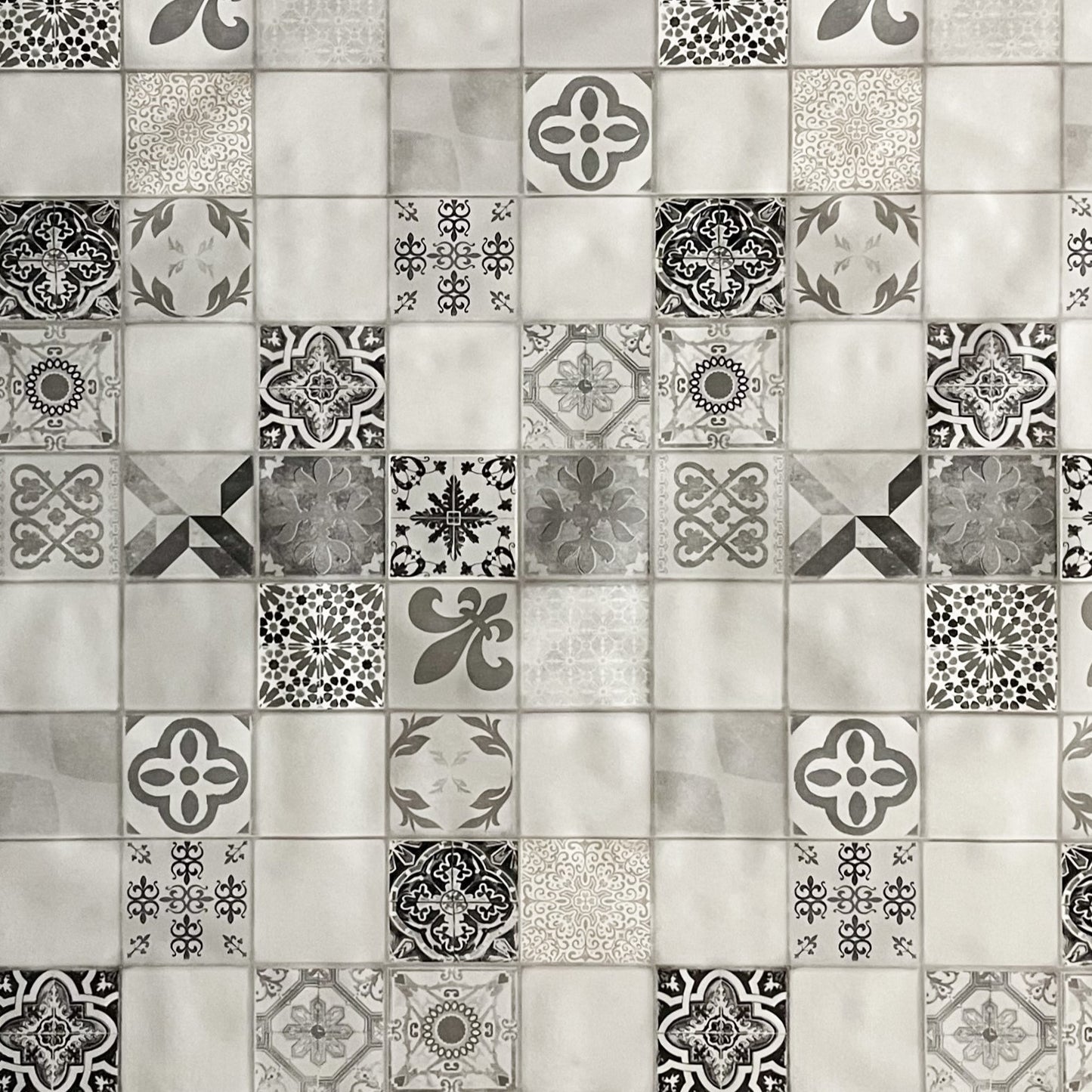 Wachstuch Mosaik schwarz weiss