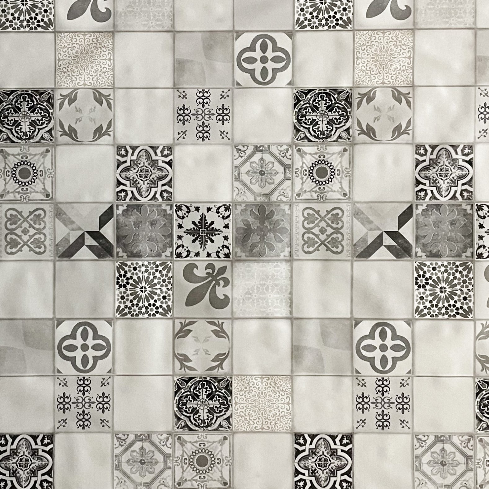 Wachstuch Mosaik schwarz weiss