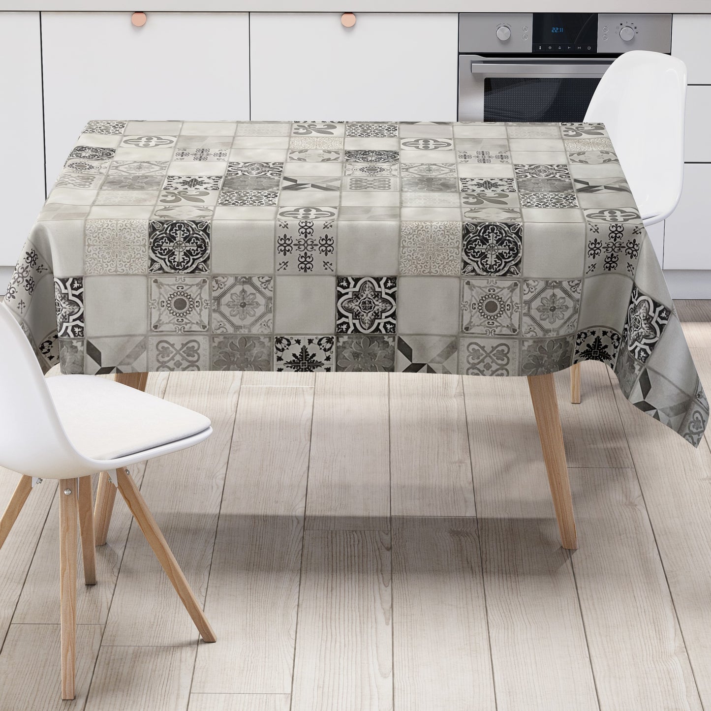 Wachstuch Mosaik schwarz weiss