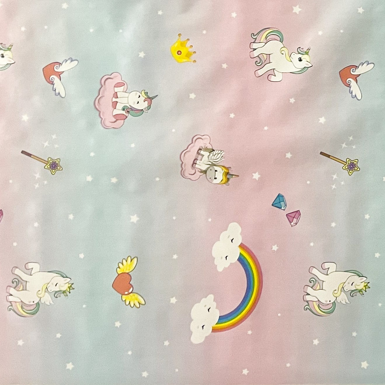 Wachstuch Tischdecke 06181-00 Einhorn Regenbogen Wolken eckig rund oval