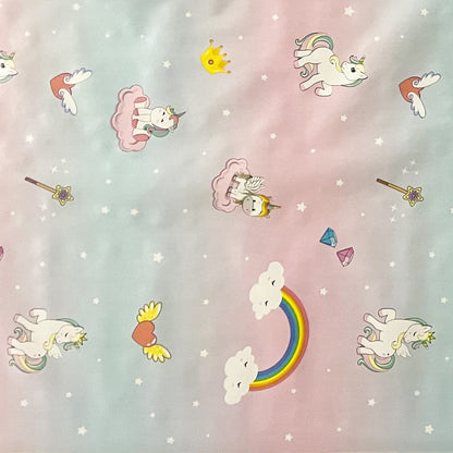 Wachstuch Tischdecke 06181-00 Einhorn Regenbogen Wolken eckig rund oval