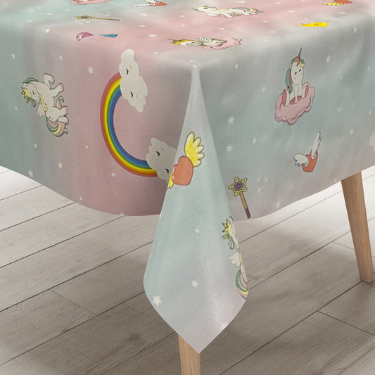 Wachstuch Tischdecke Einhorn Unicorn 
