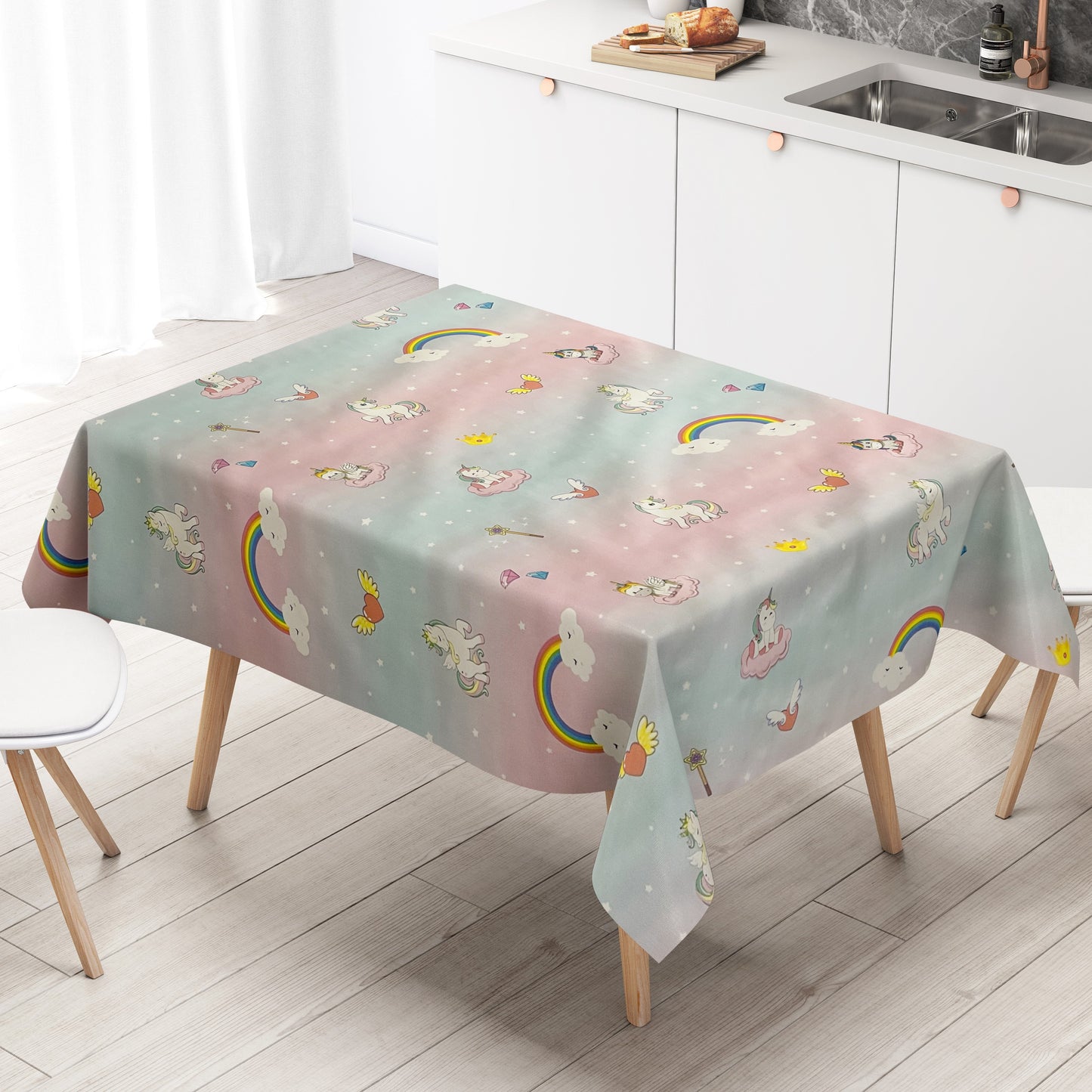 Wachstuch Tischdecke Einhorn Unicorn 
