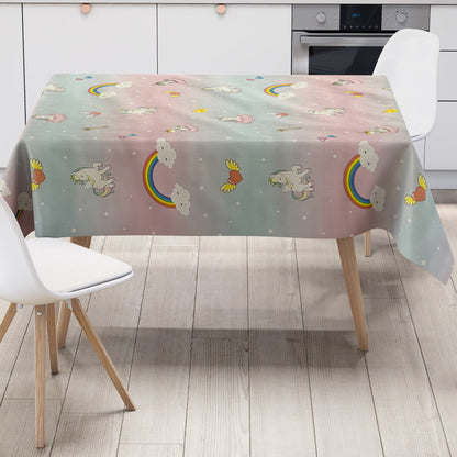 Wachstuch Tischdecke Einhorn Unicorn 