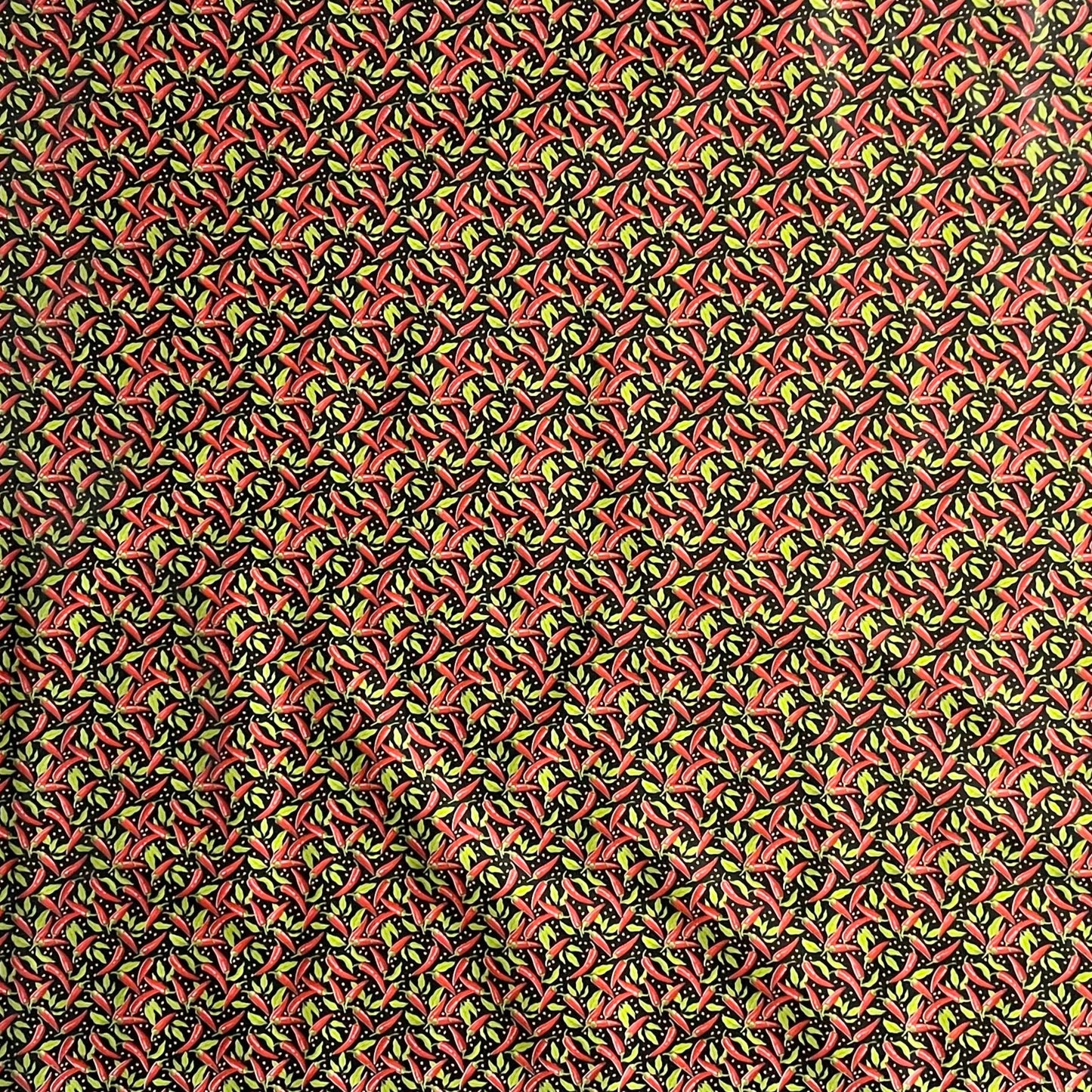 Wachstuch Tischdecke Peperoni schwarz