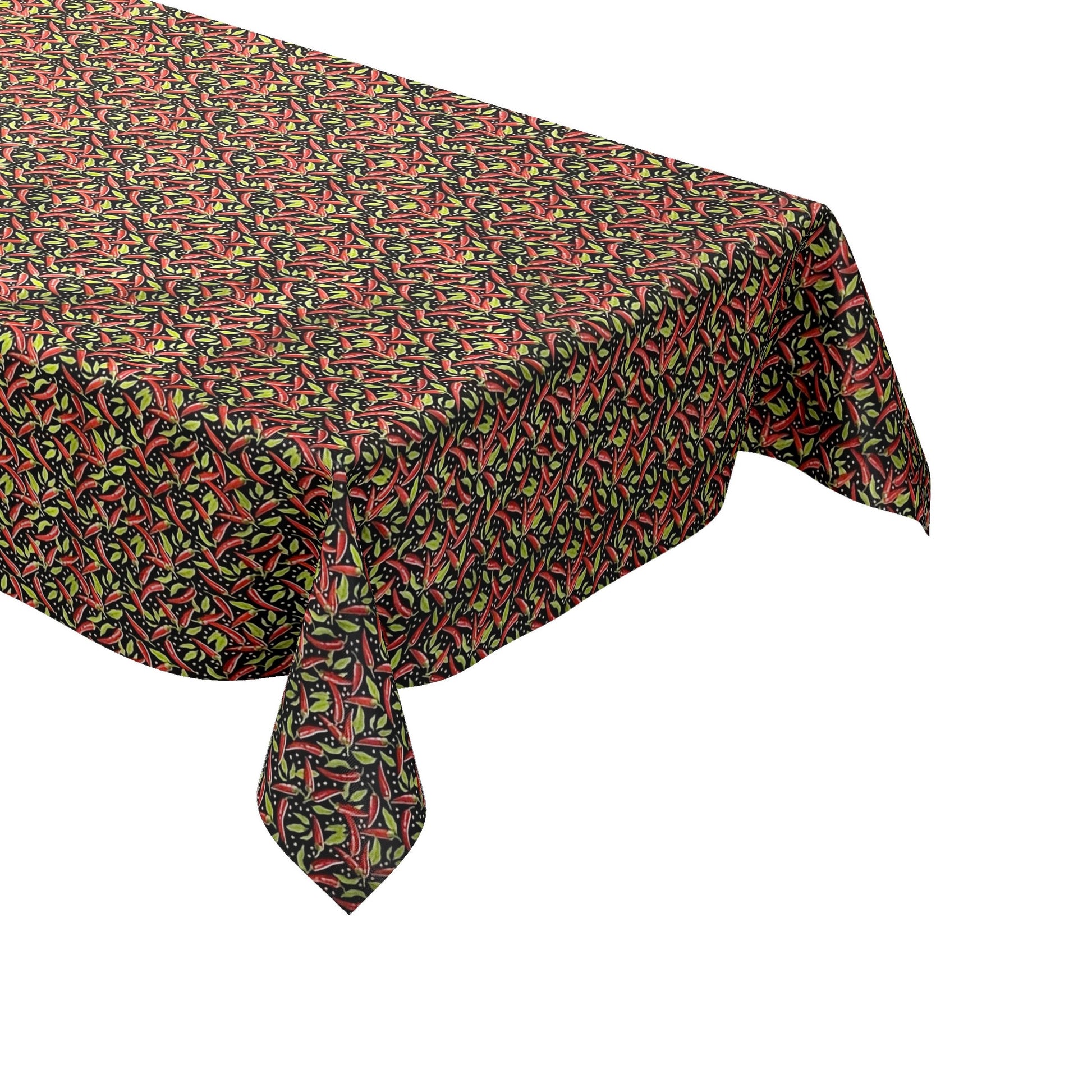 Wachstuch Tischdecke Peperoni schwarz