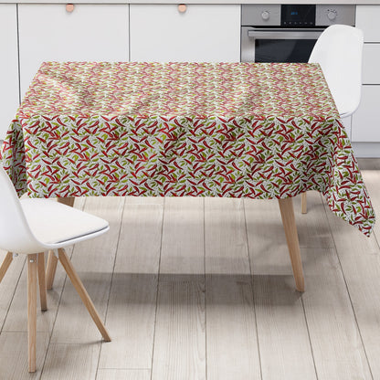 Wachstuch Tischdecke Peperoni weiss